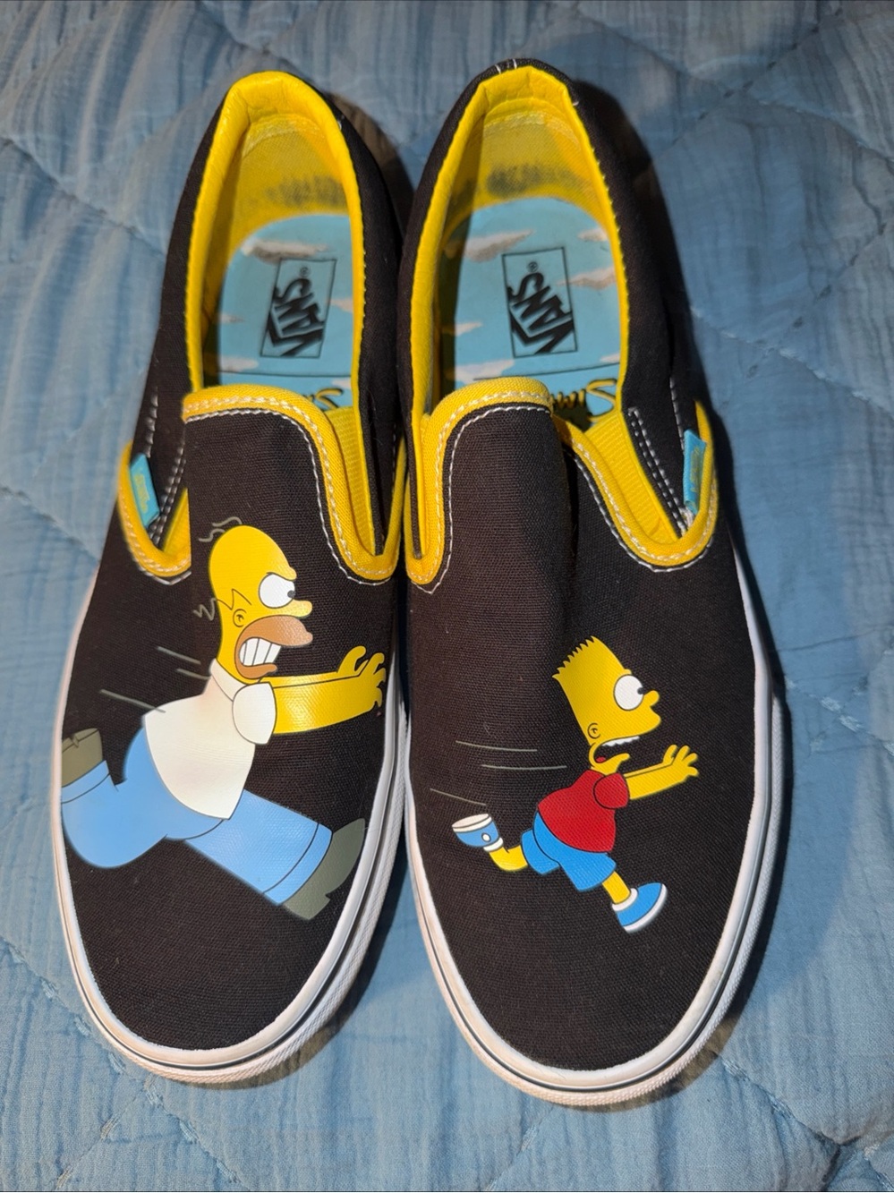 Vans Black & Yellow Simpsons Slip-On Sneakers sz 9 w 7.5men